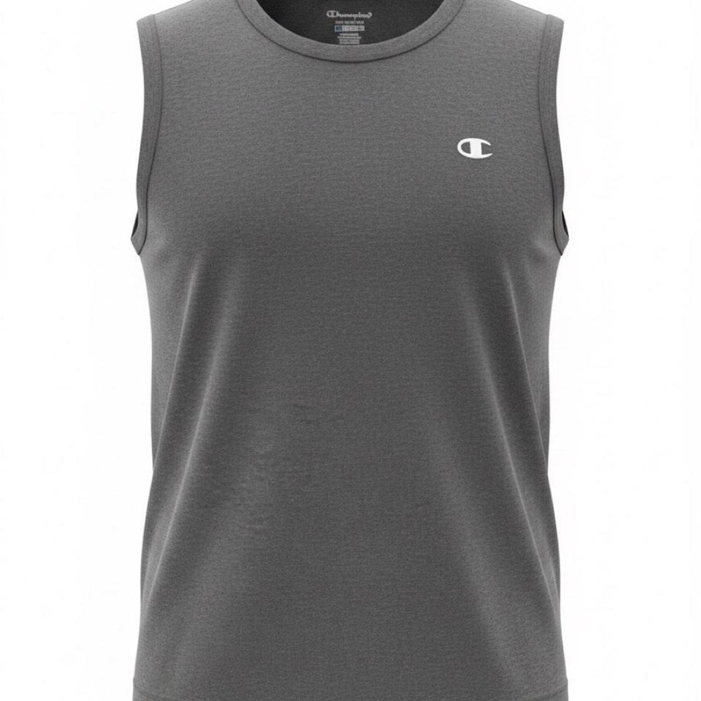 Champion Mens Gray Jersey T-Shirt Size Medium Classic Logo Jersey